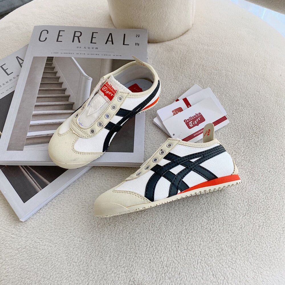 Onitsuka Tiger by Asics White Canvas Kids Sneakers